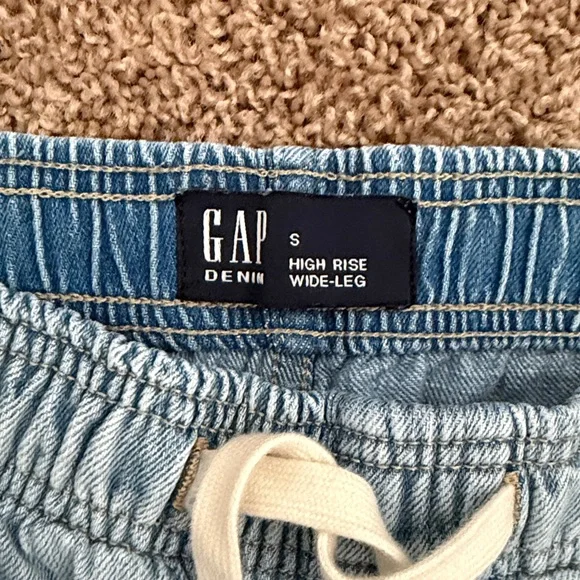 GAP high rise wide leg drawstring jeans - Picture 7 of 8